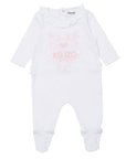 Kenzo Baby Girls White/pink Babygrow Set