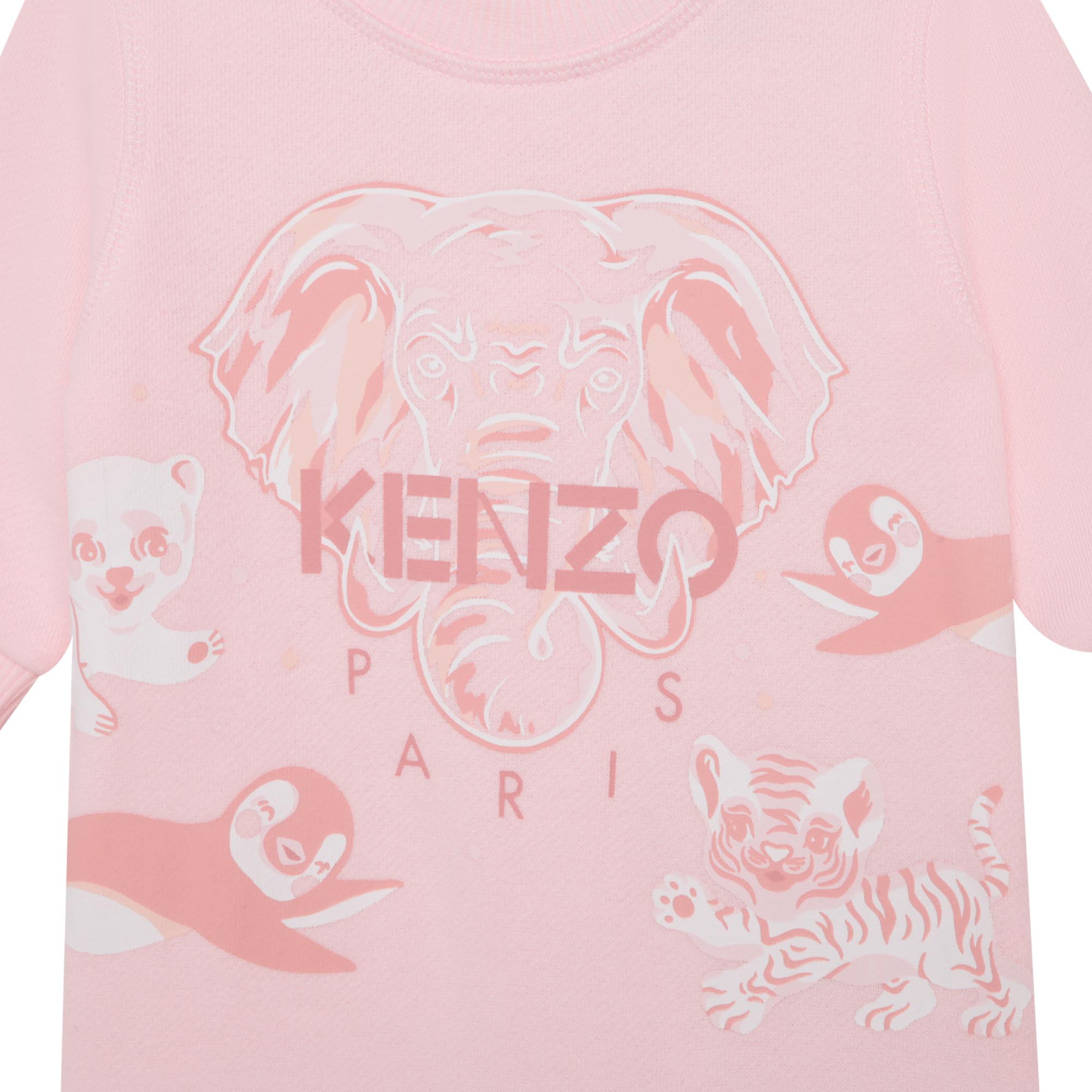 Kenzo Baby Girls Elephant Logo Romper Pink