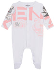 Kenzo Baby Girl Iconic Tiger Logo Romper White