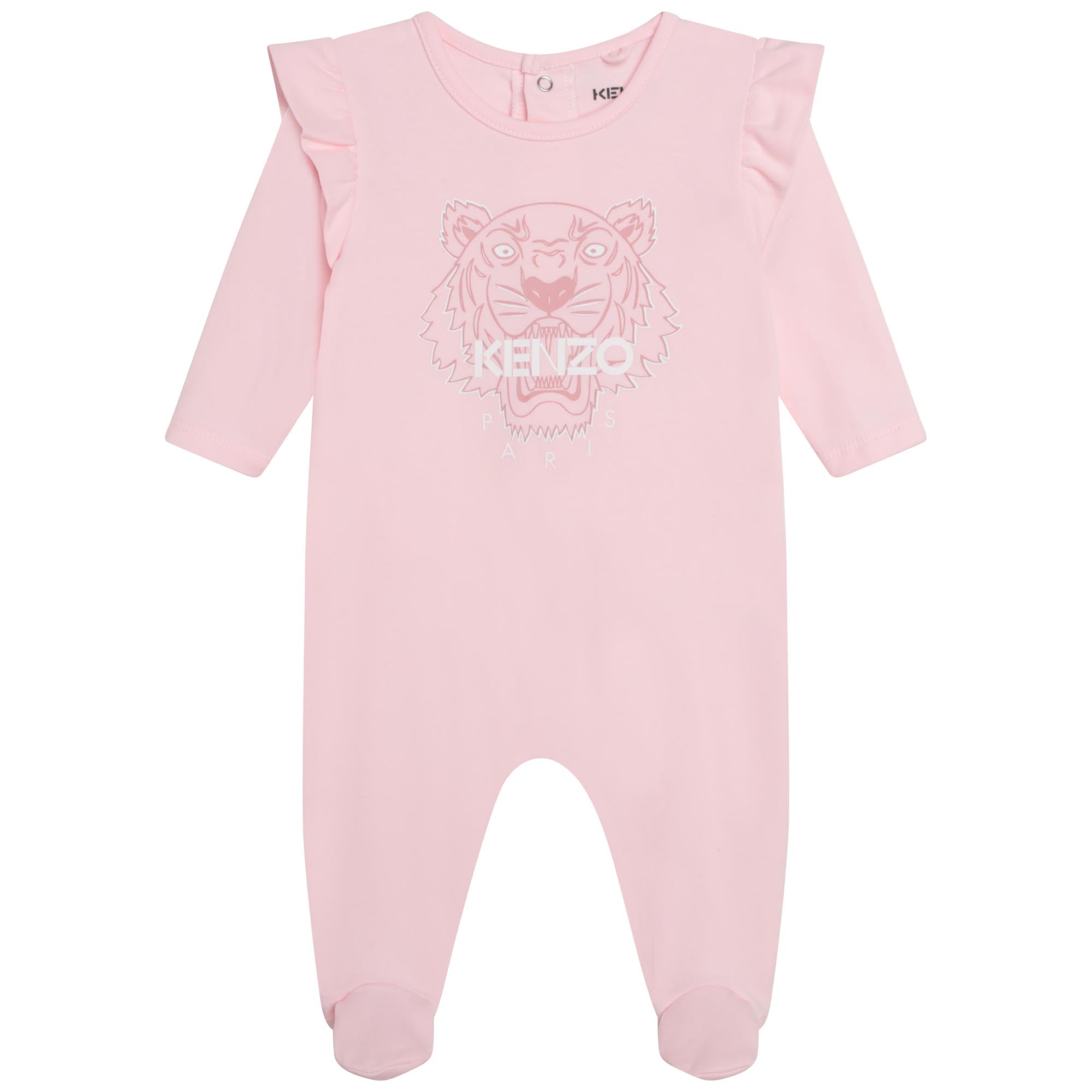 Kenzo Baby Girls Tiger Logo Sleepsuit Pink