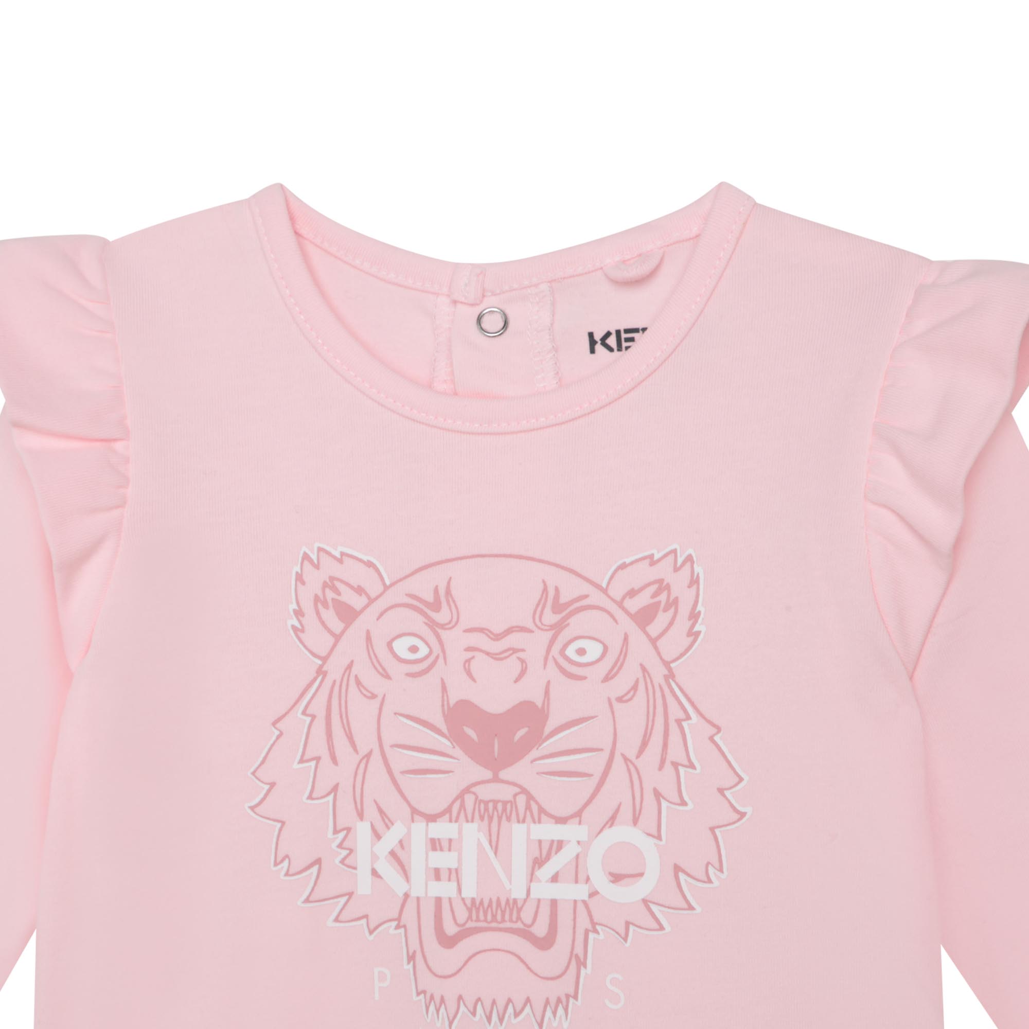 Kenzo Baby Girls Tiger Logo Sleepsuit Pink