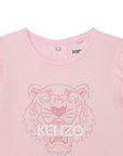 Kenzo Baby Girls Tiger Logo Sleepsuit Pink