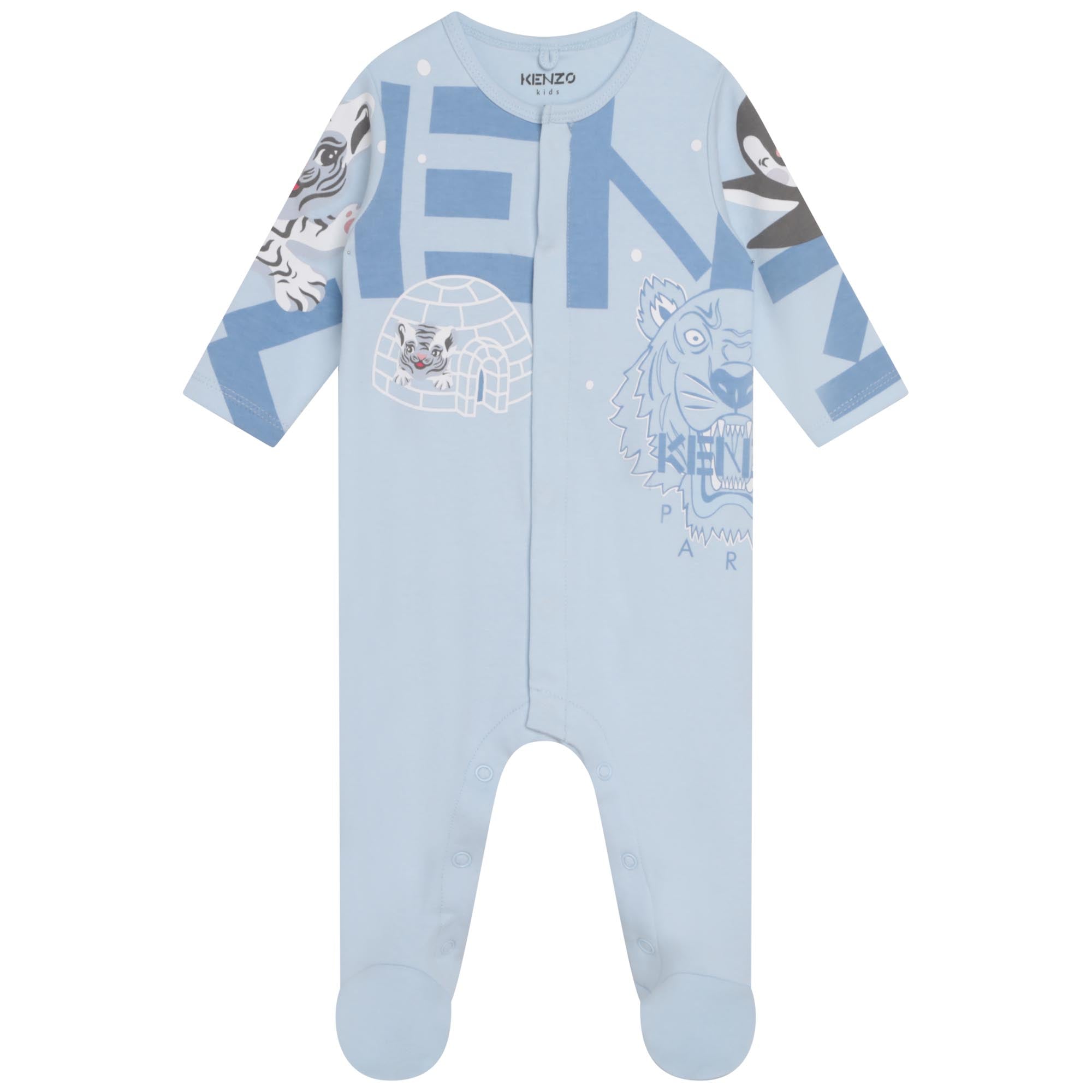Kenzo Baby Boys Tiger Logo Sleepsuit Blue