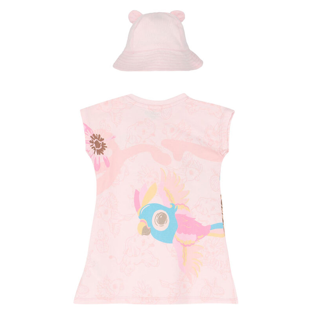 Kenzo Baby Girls ALL Over Print Dress And Hat Set Pink