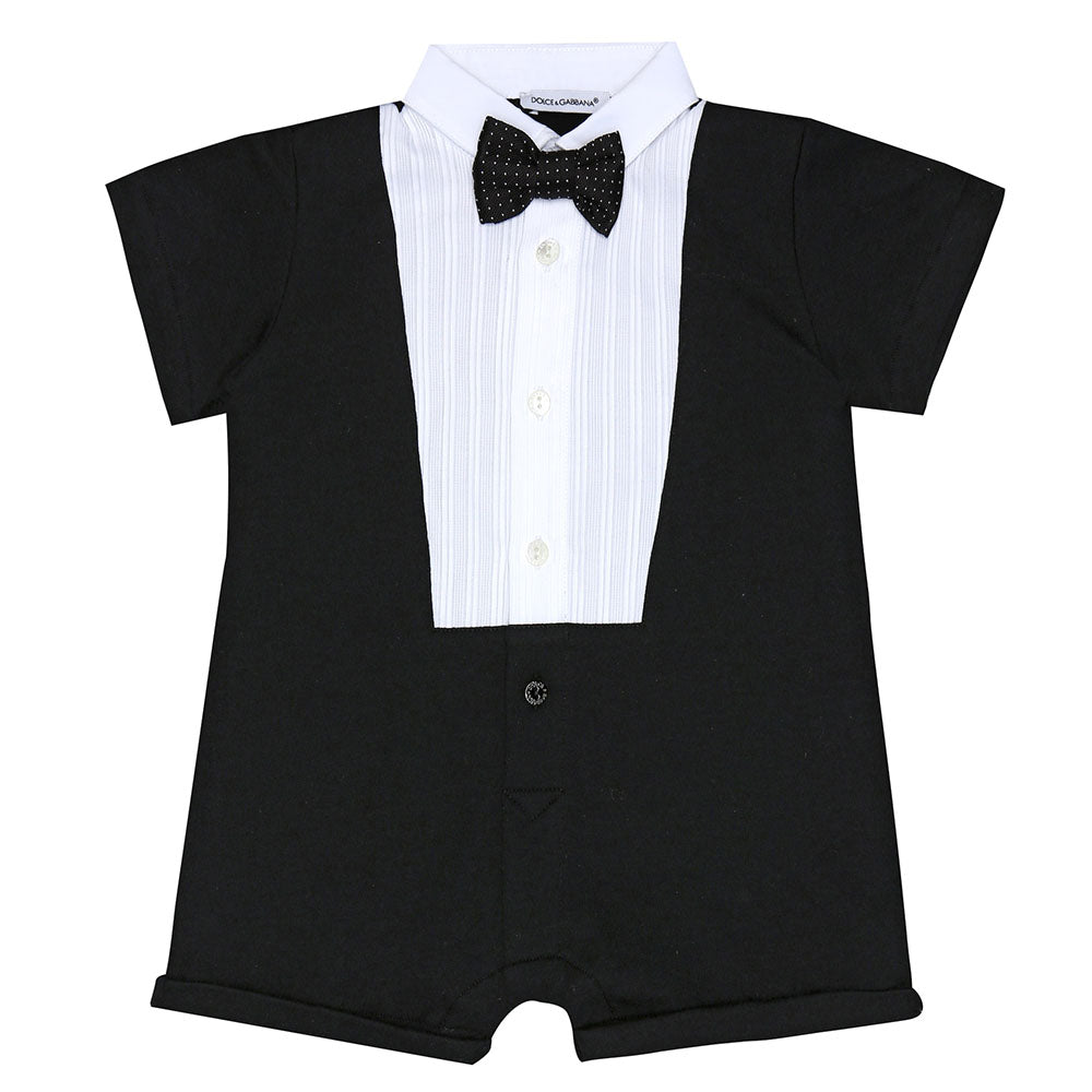Dolce &amp; Gabbana Baby Boys Tuxedo Playsuit Black