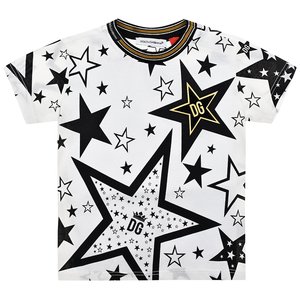 Dolce &amp; Gabbana Baby Boys Millennials Star Print T-Shirt White