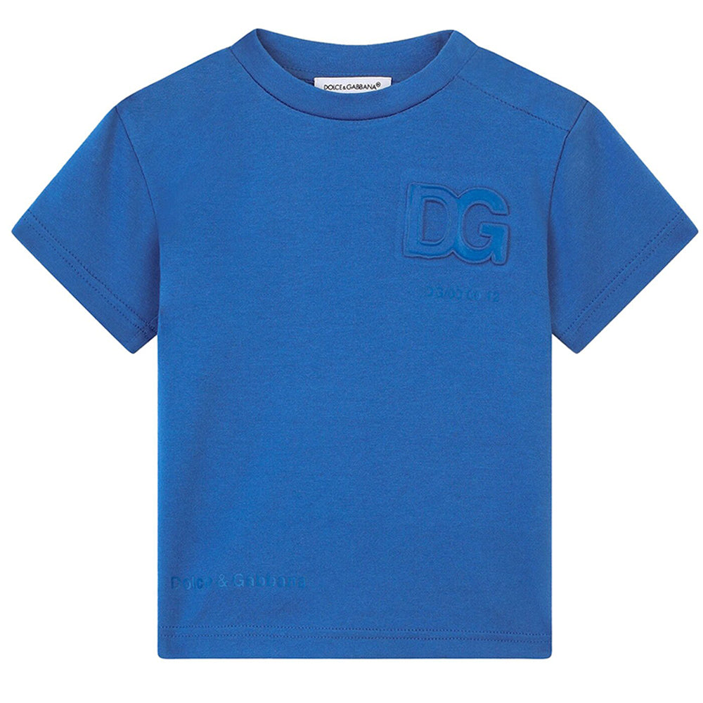 Dolce &amp; Gabbana Jersey T-shirt with embossed logo Blue