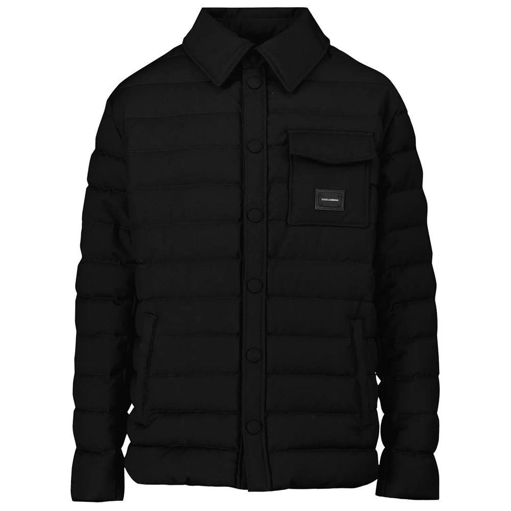 Dolce &amp; Gabbana Boys Collar Shirt Jacket Black