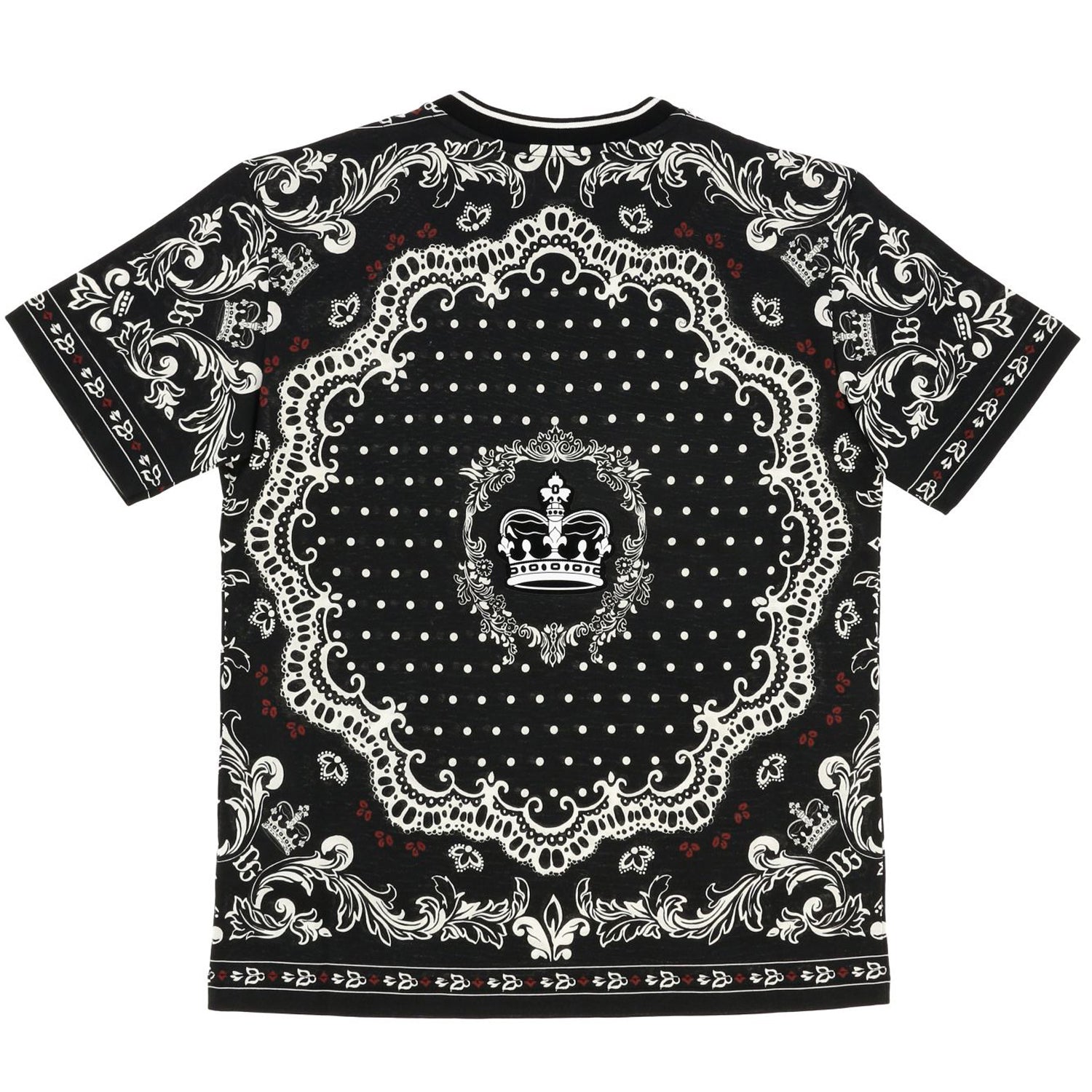 Dolce &amp; Gabbana Crown and Dots Print T-shirt Black