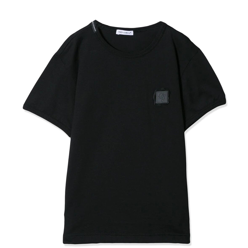 Dolce &amp; Gabbana Boys Stamp Letter T-shirt Black
