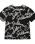 Dolce & Gabbana Jersey T-shirt with all-over logo print Black