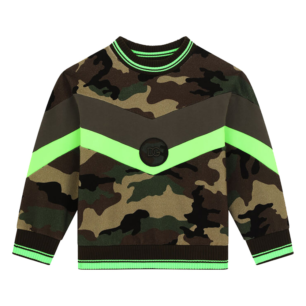 Dolce &amp; Gabbana Boys Camouflage Sweatshirt Khaki