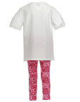 Moschino Girls Top and Pants Set White