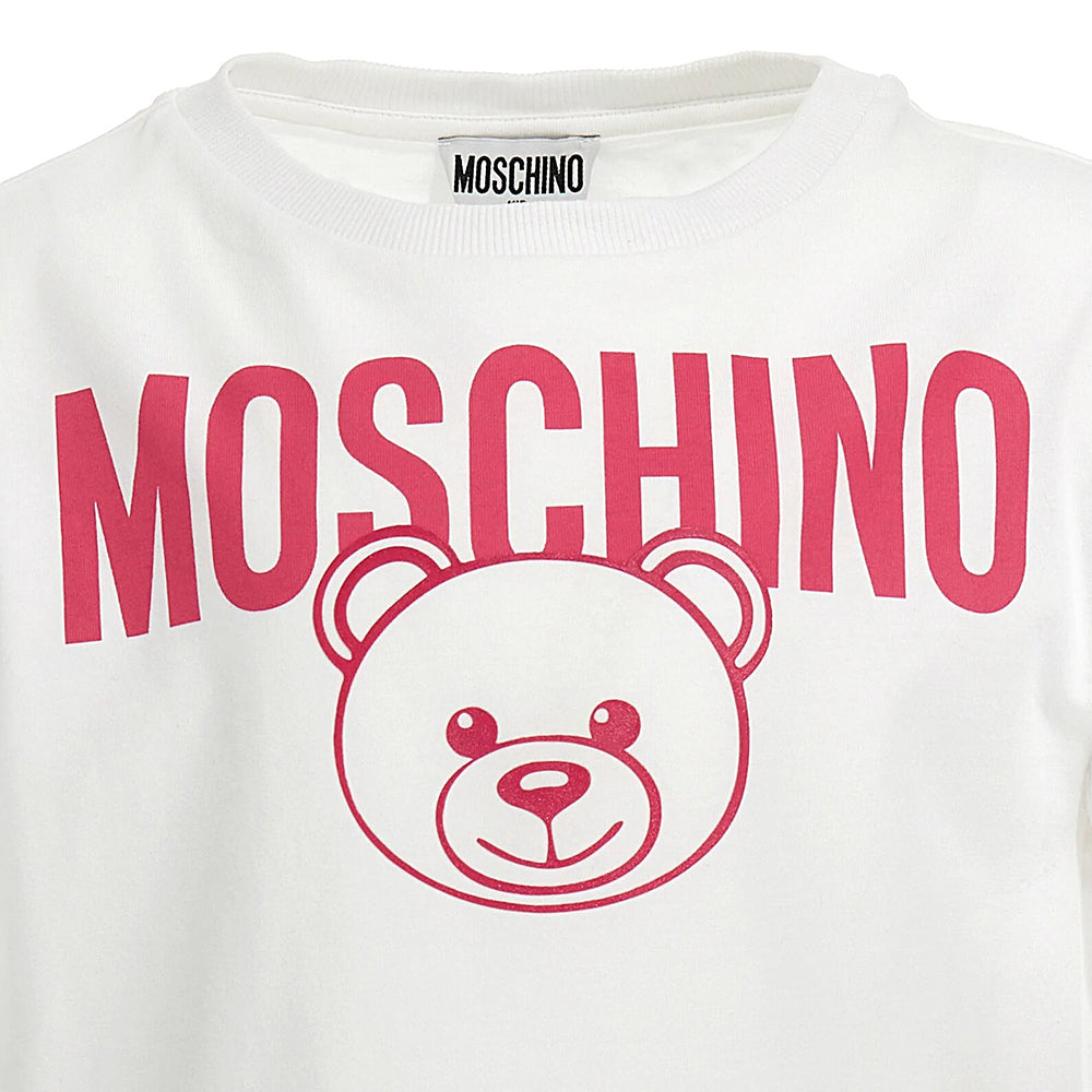 Moschino Girls Top and Pants Set White