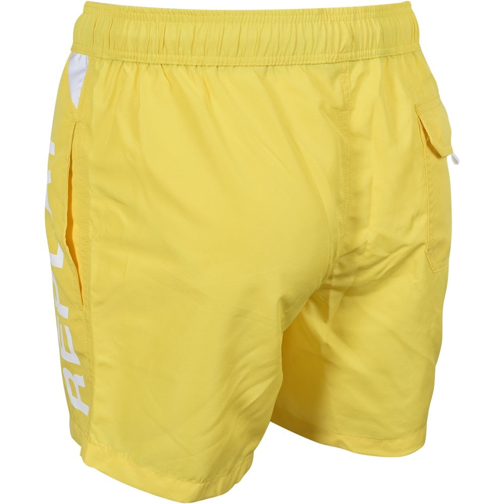 Replay Mens Logo Swim Shorts Yellow