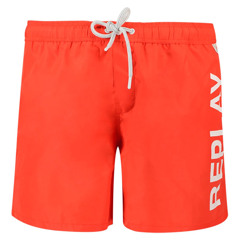 Replay Mens Logo Swim Shorts Orange