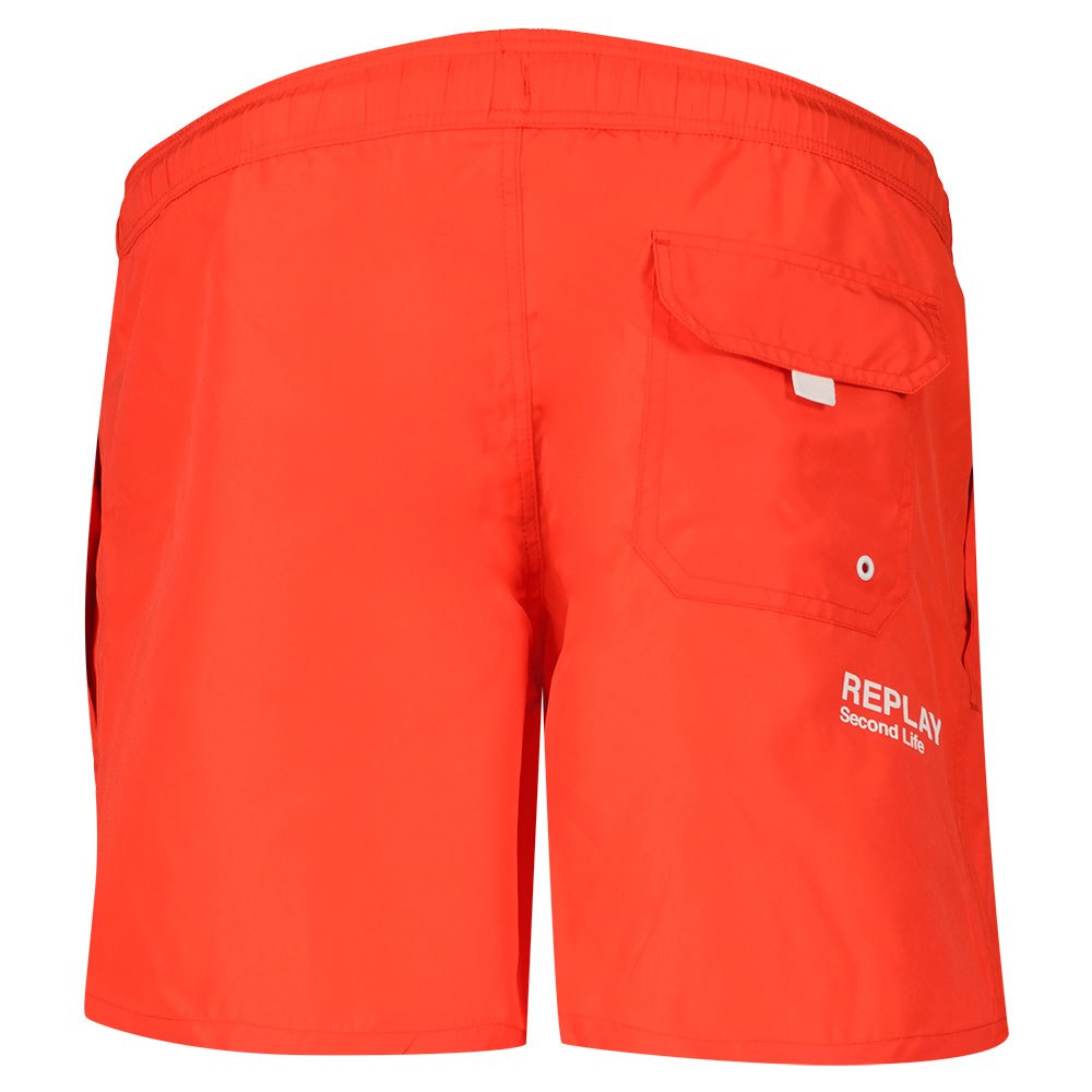 Replay Mens Logo Swim Shorts Orange