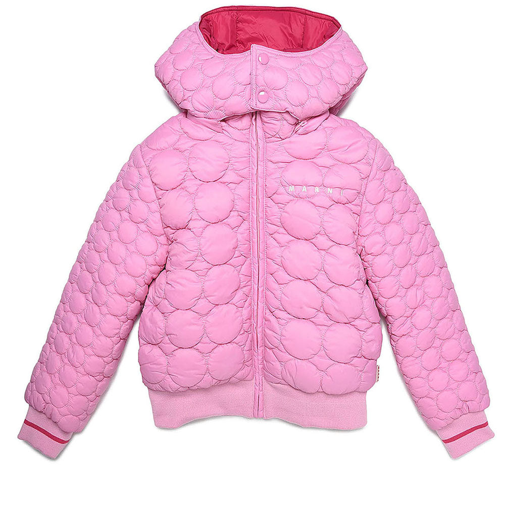 Marni Girls Printed Logo Hooded Jacket Pink