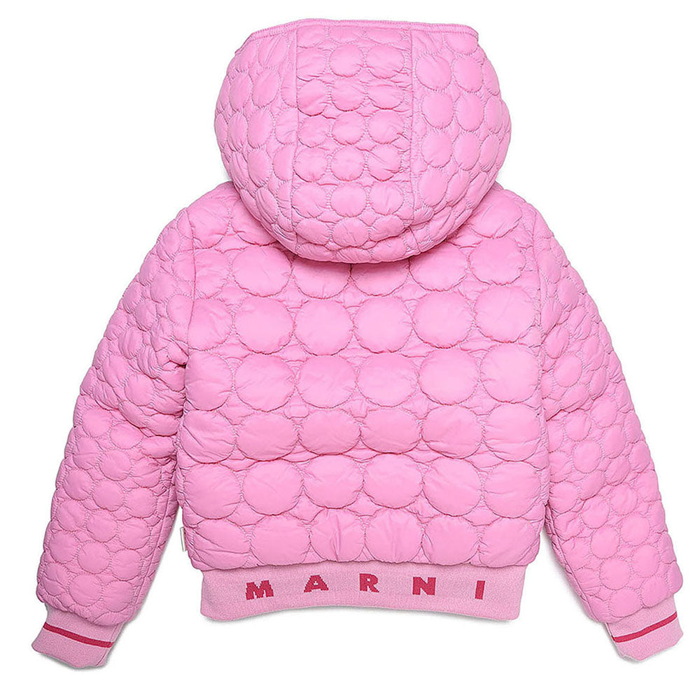 Marni Girls Printed Logo Hooded Jacket Pink