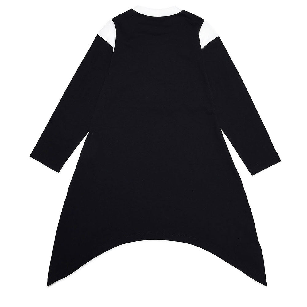 Marni Girls Jersey Dress With Asymmetrical Hem Black