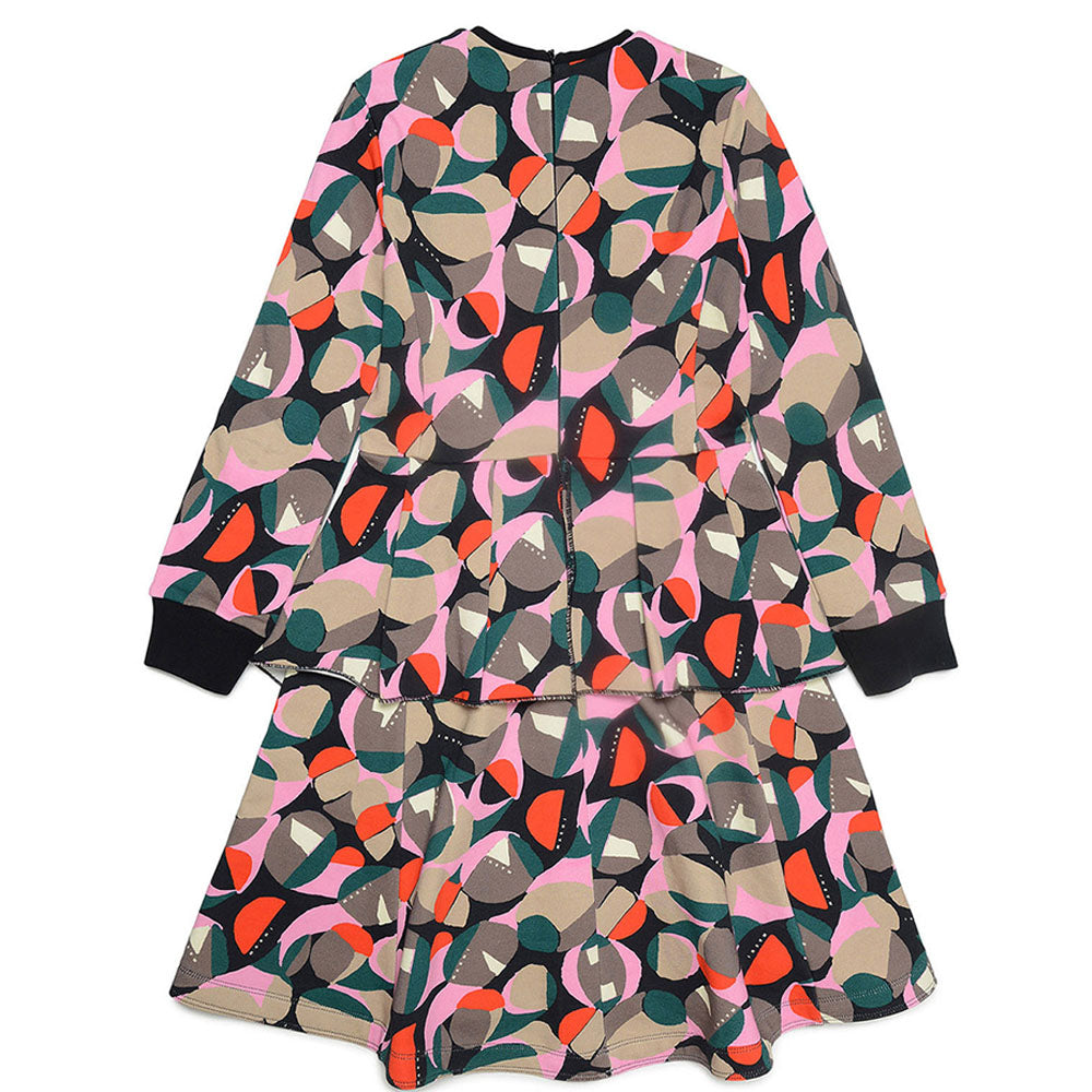 Marni Fleece Dress With All-Over Abstract Print Black