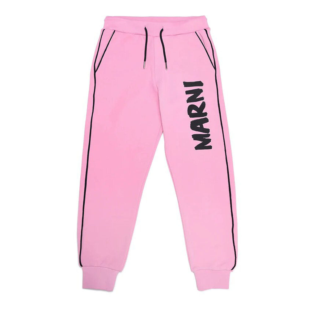 Marni Girls Vertical Brush Logo Joggers Pink