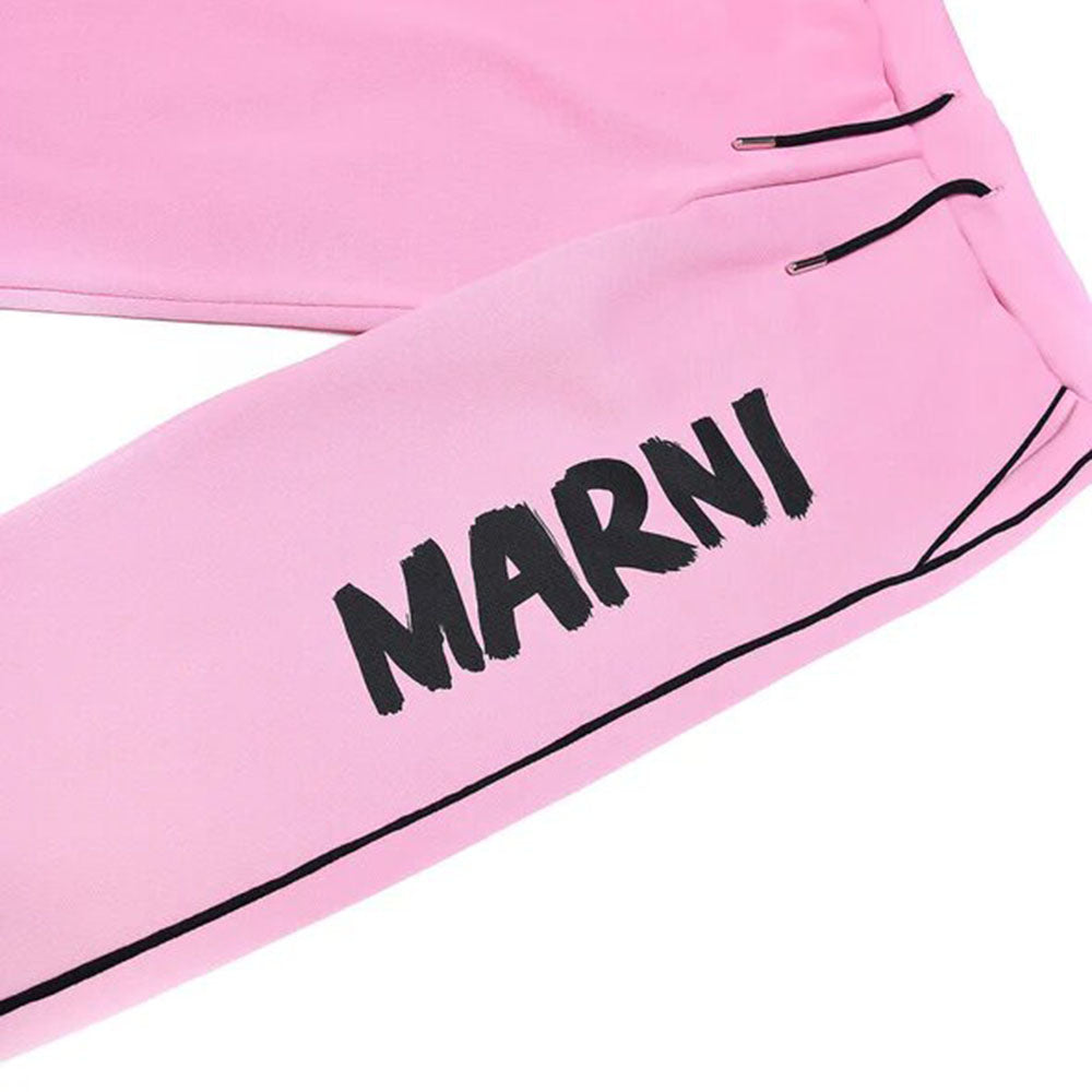 Marni Girls Vertical Brush Logo Joggers Pink