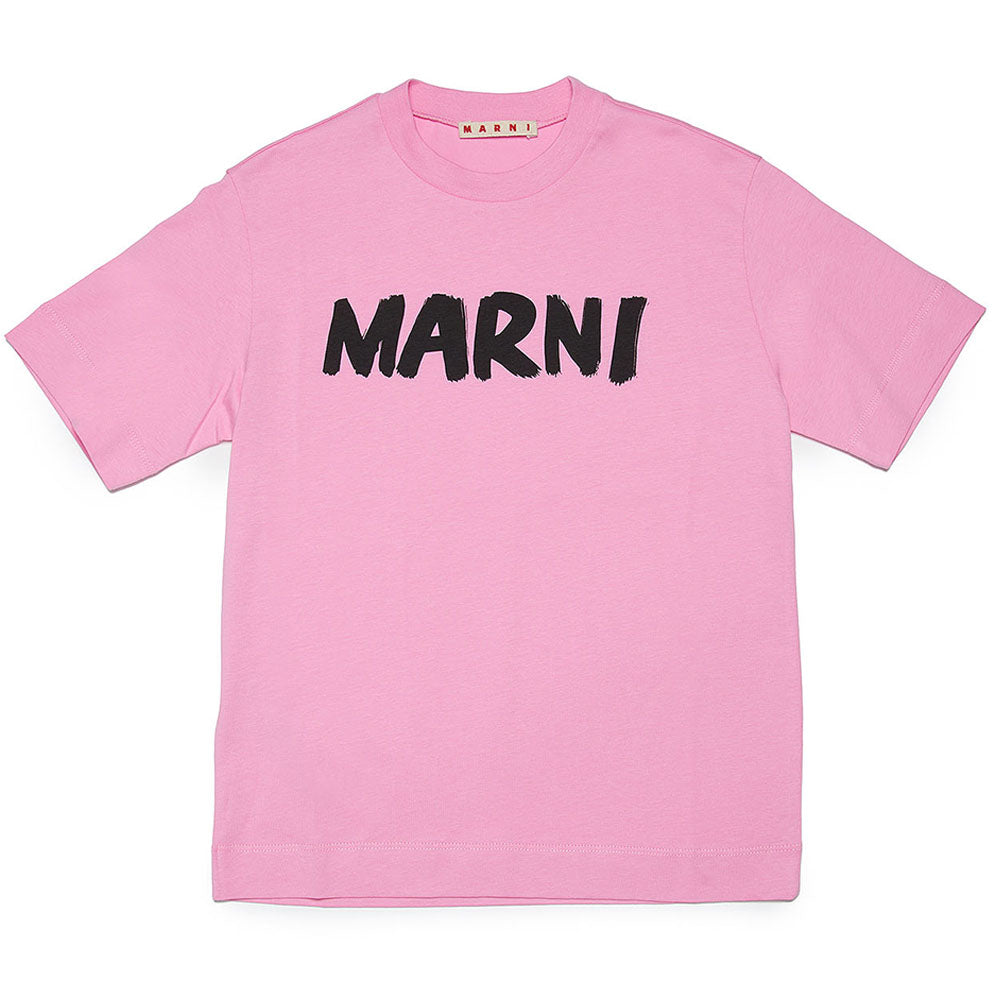 Marni Girls Logo Print T-shirt Pink