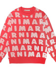 Marni Girls All-Over Print Sweater Red