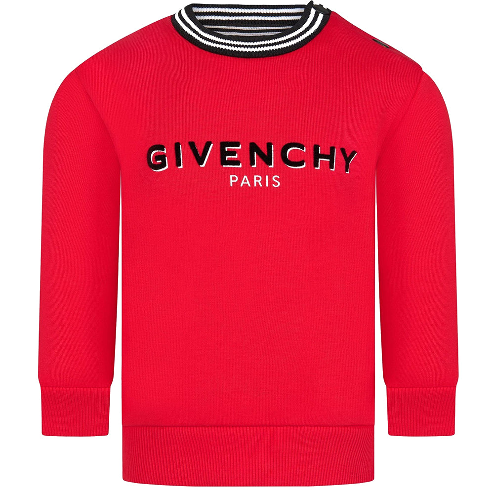 Givenchy Boys Cotton Logo Sweatshirt Red