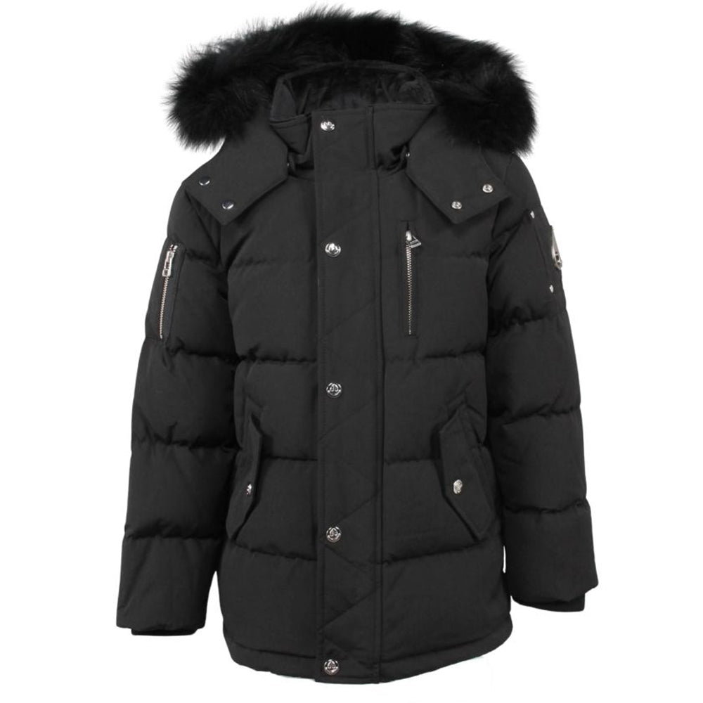 Moose Knuckles Kids Unisex 3q Fur Jacket Black