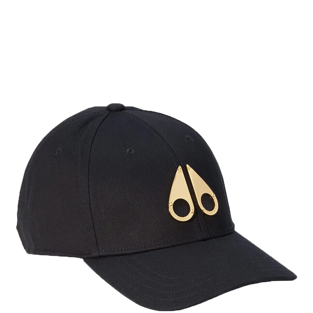 Moose Knuckles Mens Gold Logo Icon Cap Black