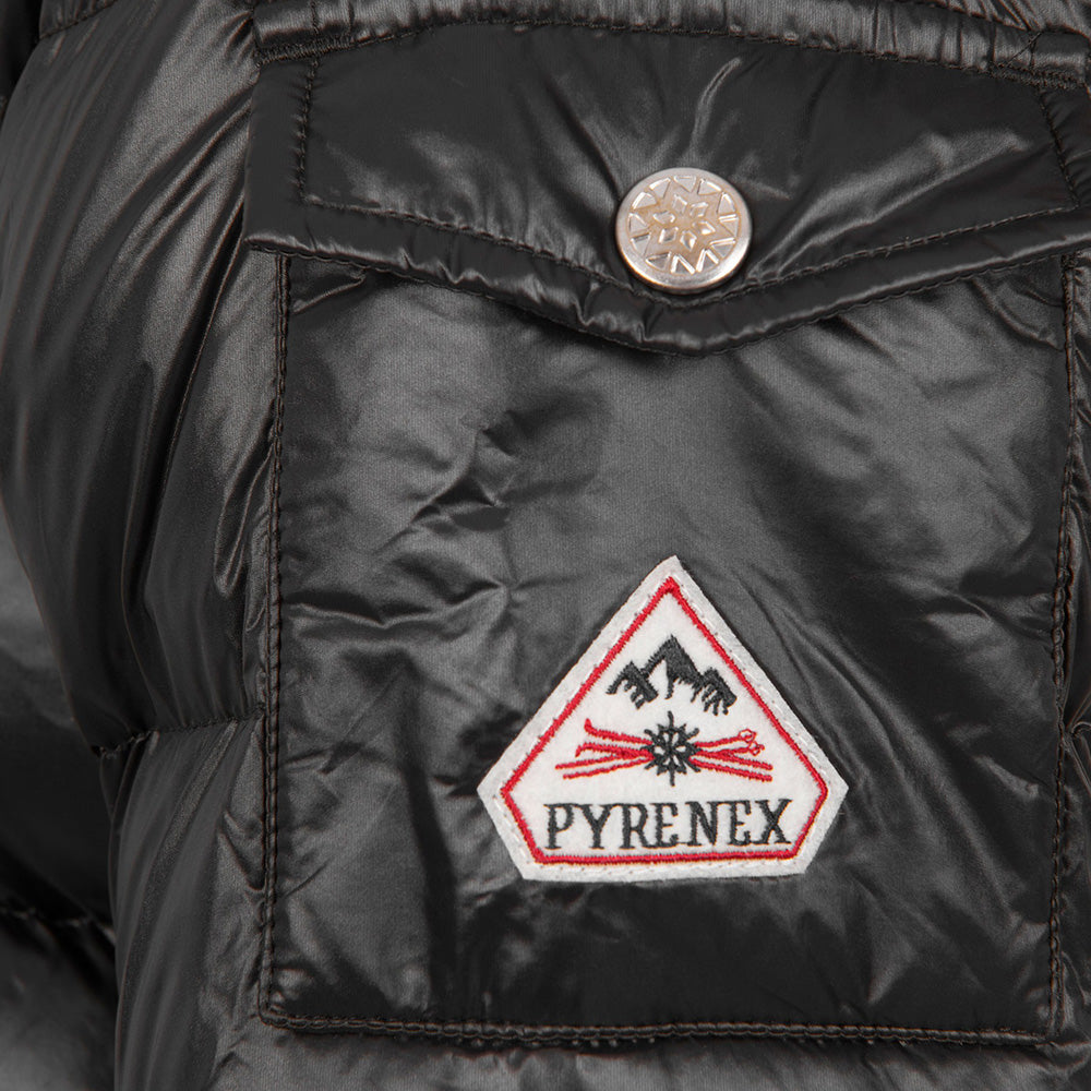 Pyrenex Girls Aviator Shiny Fur Jacket Black