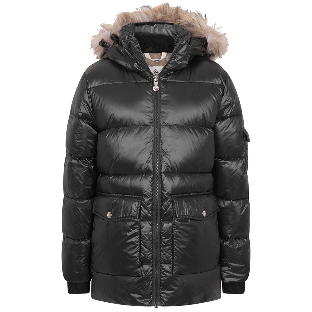 Pyrenex Girl Authentic Shiny Fur Jacket Black