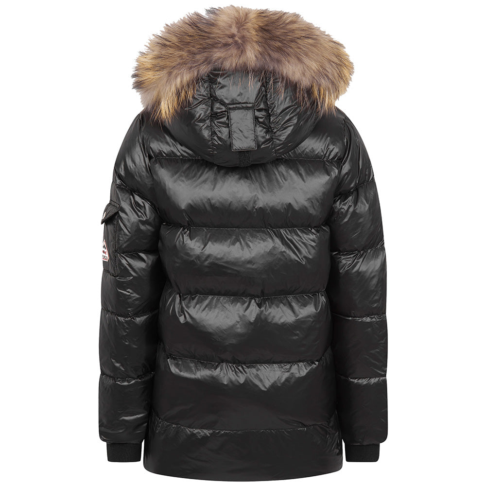 Pyrenex Girl Authentic Shiny Fur Jacket Black
