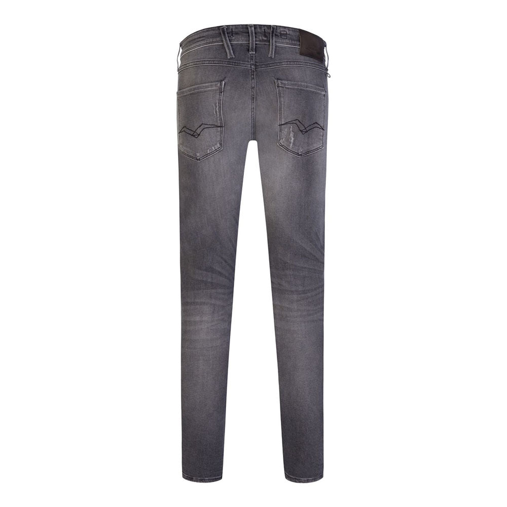 Replay Mens Broken And Repaired Ambass  Jeans Grey