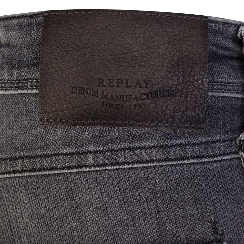 Replay Mens Broken And Repaired Ambass  Jeans Grey