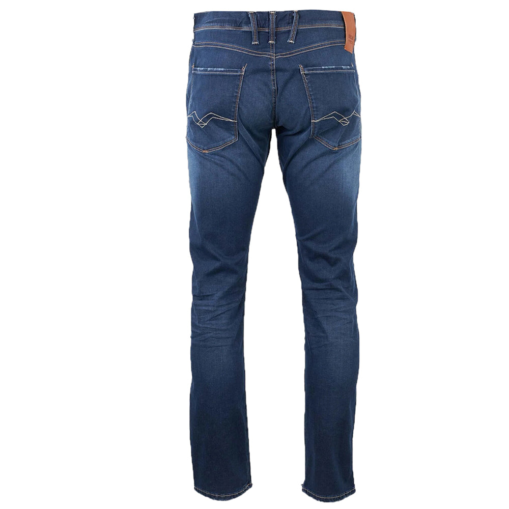 Replay Mens Broken And Repaired Jeans Blue