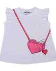 Moschino Baby Girls Purse Logo T-shirt White