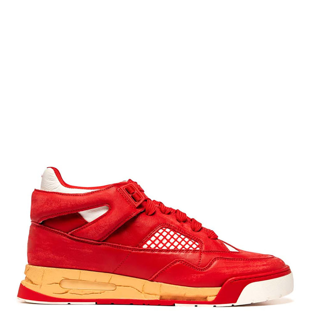 Maison Margiela Mens Deadstock Red Leather Sneakers