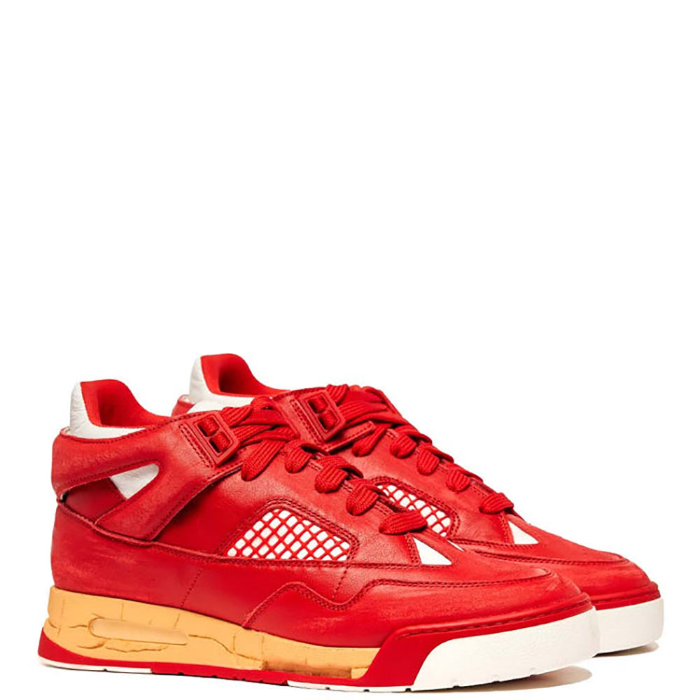 Maison Margiela Mens Deadstock Red Leather Sneakers