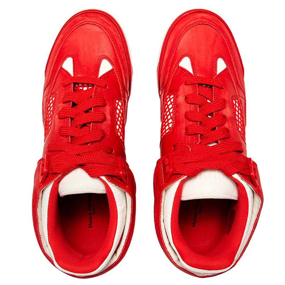 Maison Margiela Mens Deadstock Red Leather Sneakers