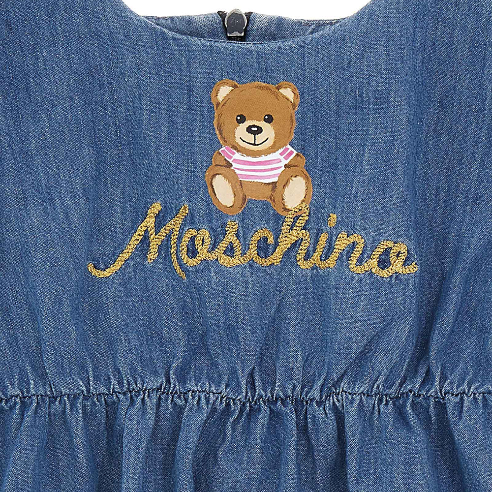 Moschino Baby Girls Denim Dress Blue