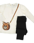 Moschino Baby Girls Teddy Bear T-shirt And Leggings Set White