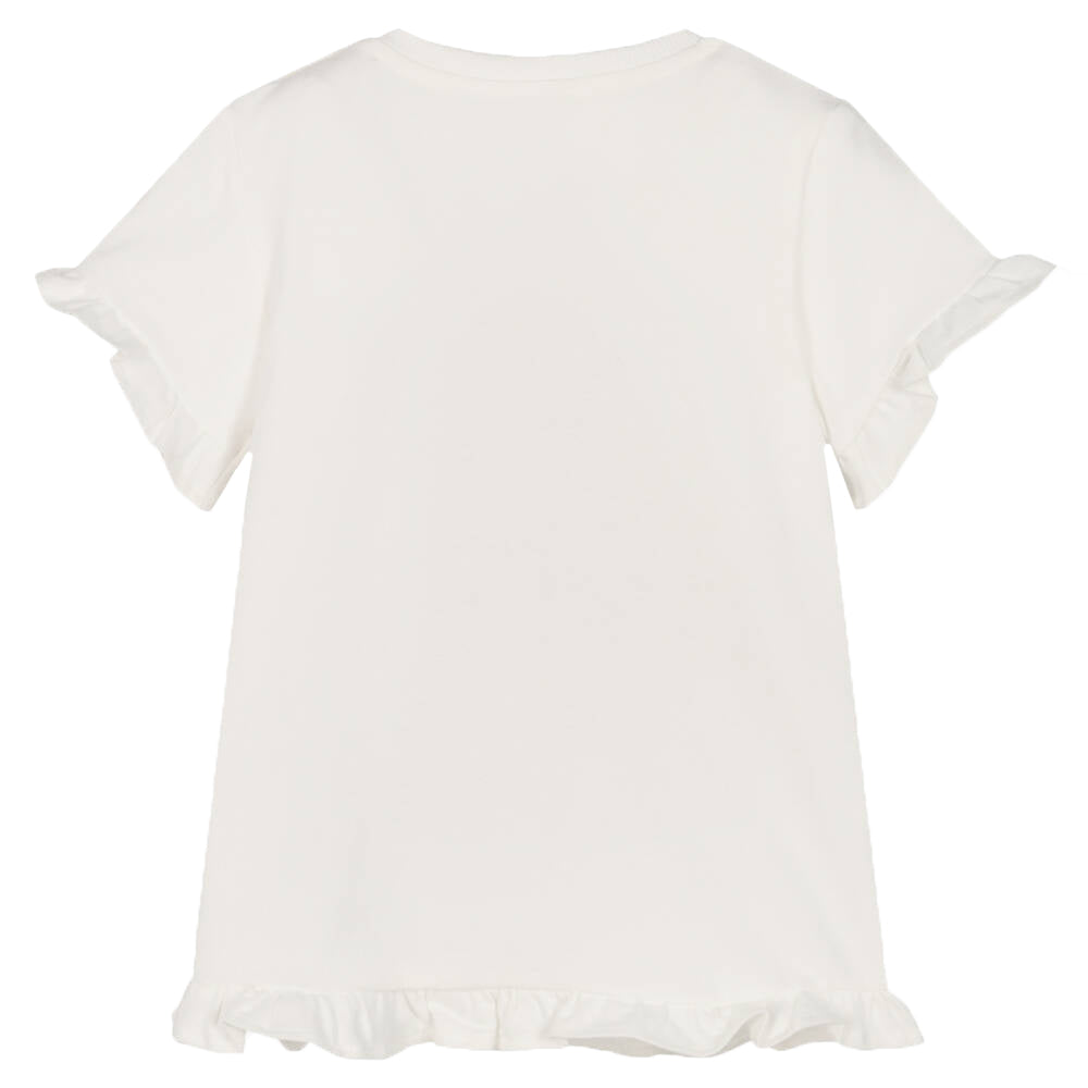 Moschino Baby Girls Teddy Print T-shirt White
