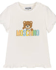 Moschino Baby Girls Teddy Print T-shirt White