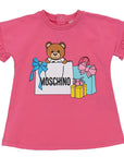 Moschino Baby Girls Bear and Gift Print T-shirt Pink