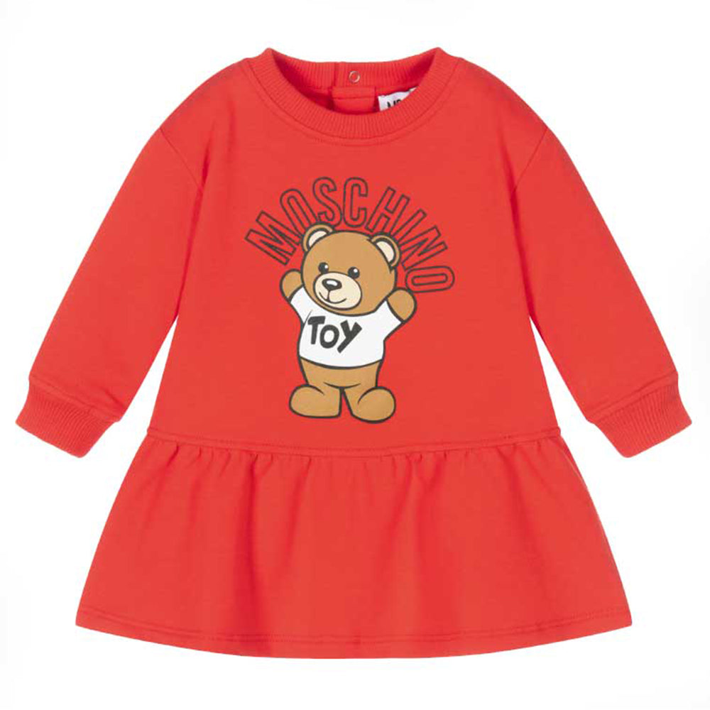 Moschino Baby Girls Teddy Bear Dress Red
