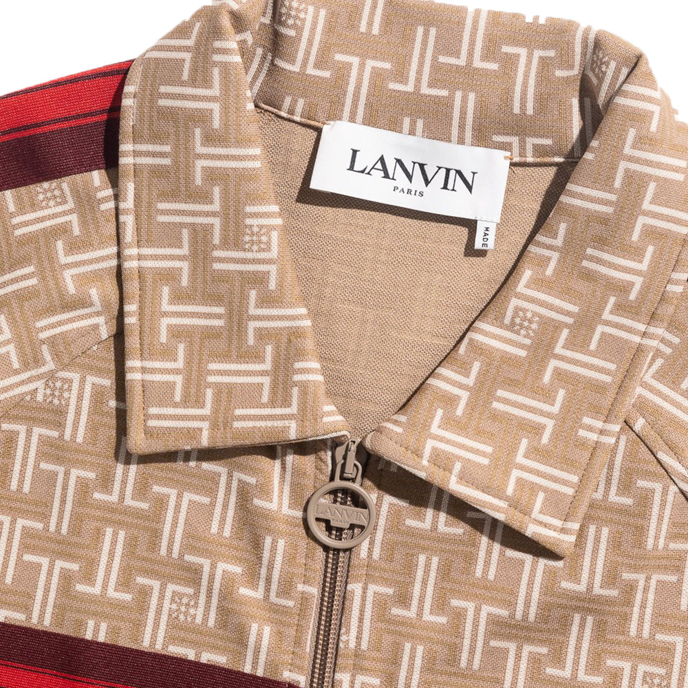 Lanvin Men&#39;s Sweater Zip Top Beige