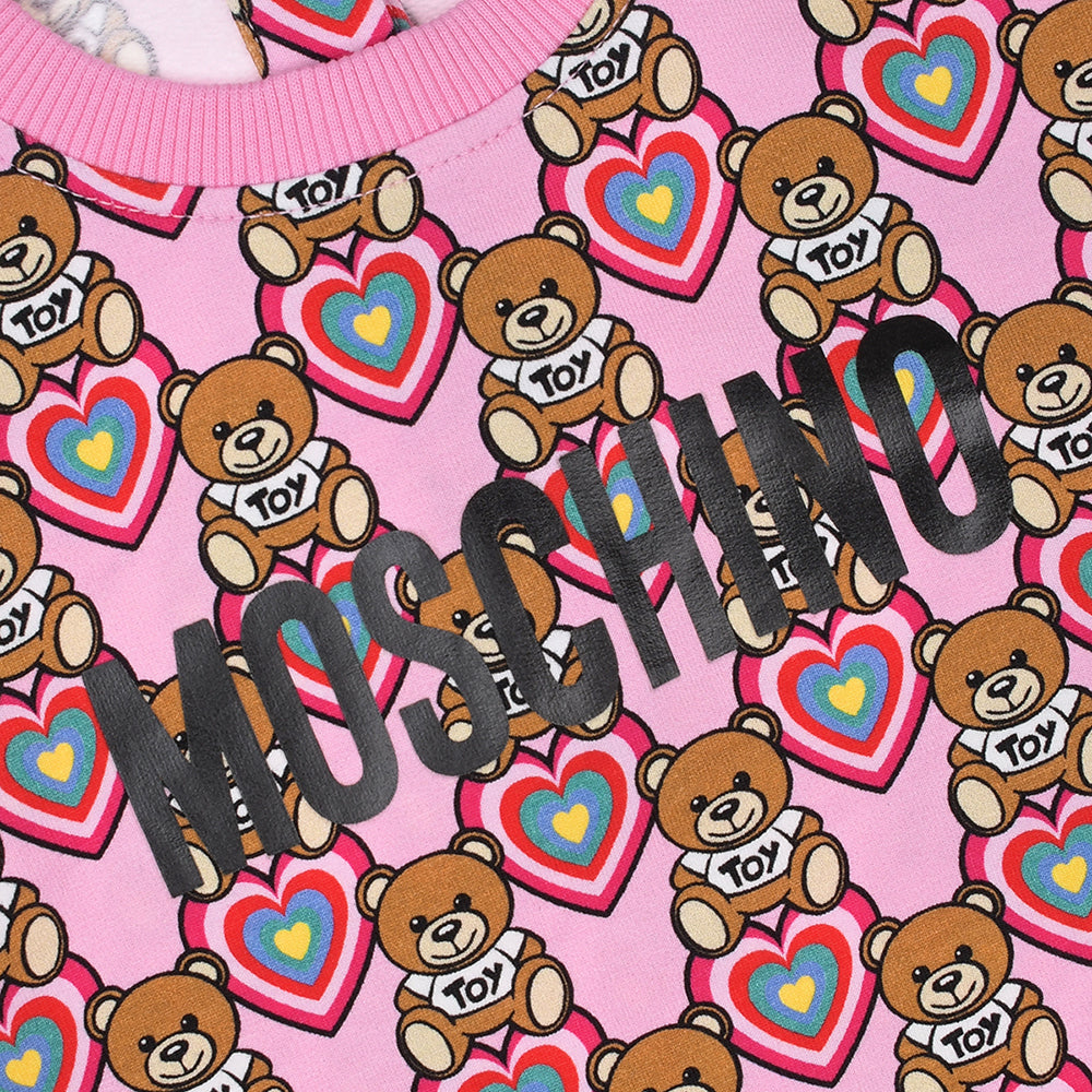Moschino Baby Girls Teddy Heart Dress Pink